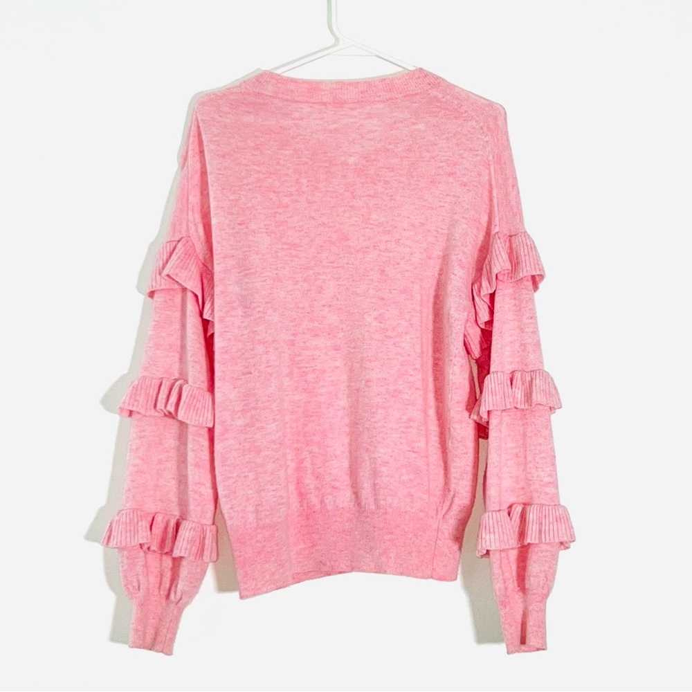 Women’s Ruffle Pink Sweater - Picture 4 of 5